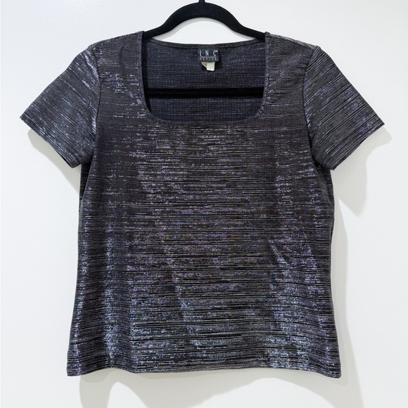 90s INC International Concepts Silver Top - Picture 1 of 3